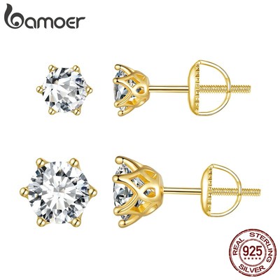 Bamoer Bông Tai Bạc 925 2 Kích Cỡ mse004