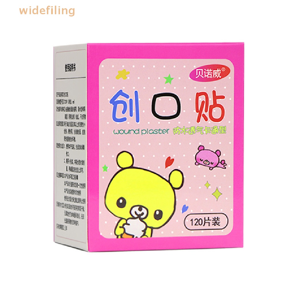 Bộ 120 Băng Cá Nhân Thoáng Khí Chống Thấm Nước Họa Tiết Hoạt Hình Dễ Thương