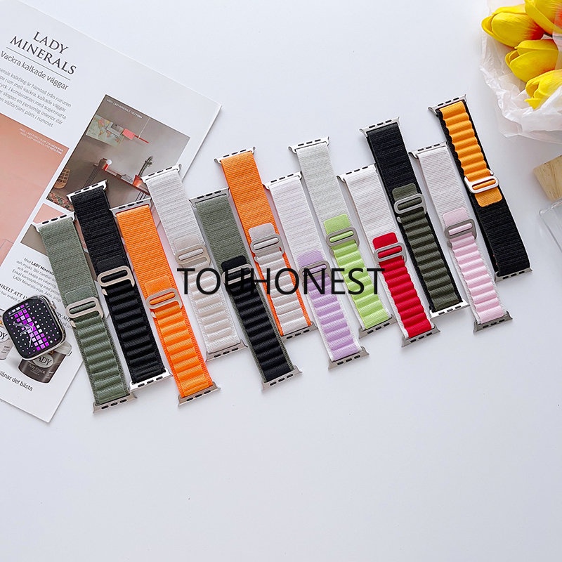 Dây Đeo nylon Cho Đồng Hồ Thông Minh Apple watch T55 38mm 40mm 41mm 42mm Y68 44mm 45mm 49mm T500 7 6 5 4 SE 8 T800
