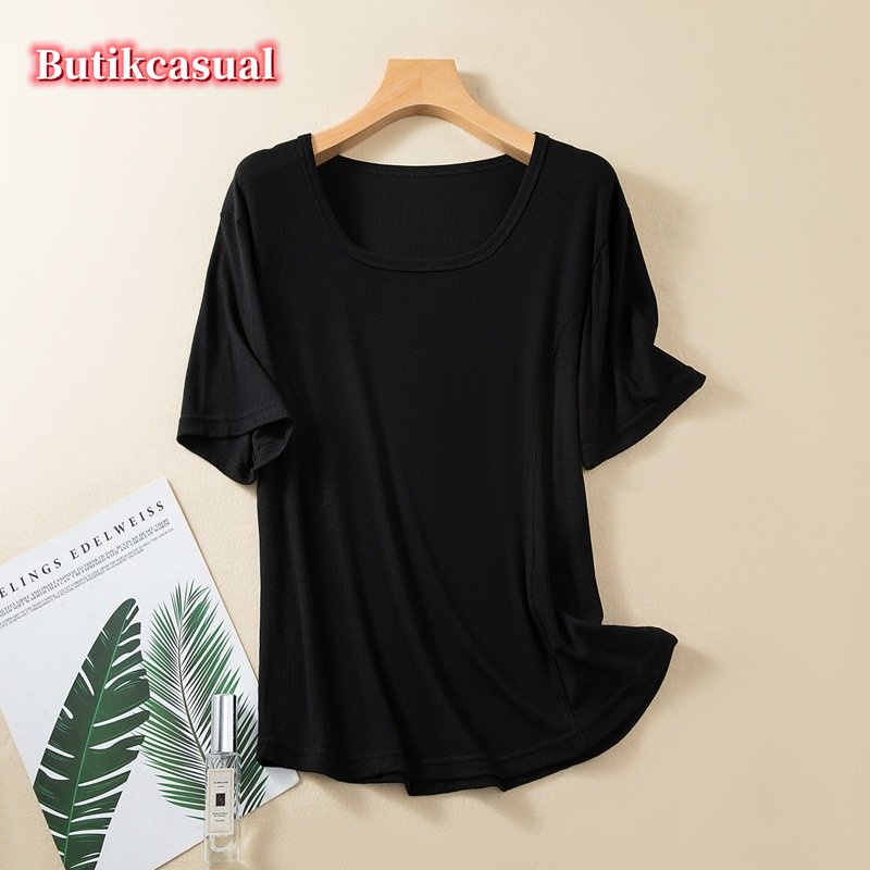 Áo Thun cotton Cổ Vuông Tay Ngắn Thời Trang Mùa Hè 2023 Cho Nữ