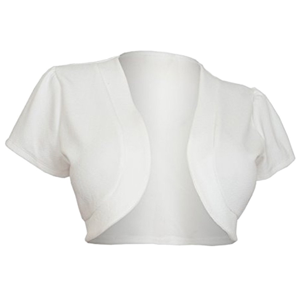 Áo Khoác Ngắn Tay Màu Trơn Kích Thước Lớn Bolero Shrug Cho Nữ