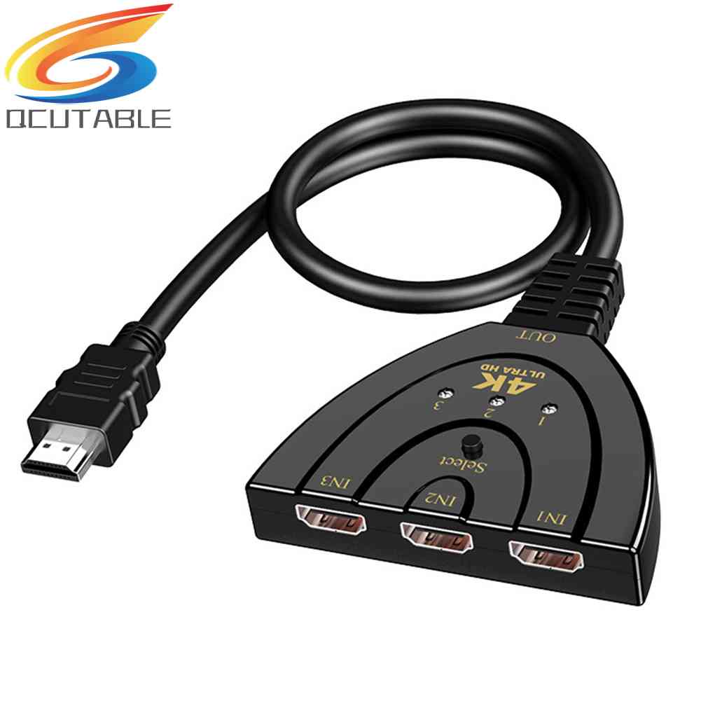 HW-4K301X 3 Port Mini HDMI-compatible Splitter 3 in 1 out 4K Adapter Switcher Cable