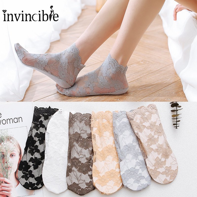 Đôi Vớ Ren Hoa NgắN / ChốNg TrượT ThờI Trang Cho Nữ