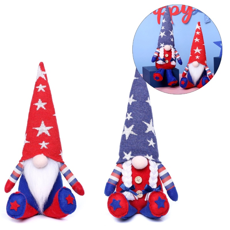 Mô Hình Gnomes Nhồi Bông Trang Trí Ngày Độc Lập 4th o