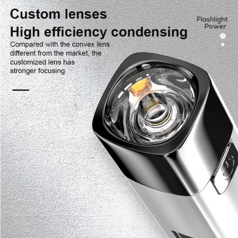 Đèn Pin Led 18650 Siêu Sáng Kèm Sạc USB Tiện Dụng Mang Theo Du Lịch / Cắm Trại