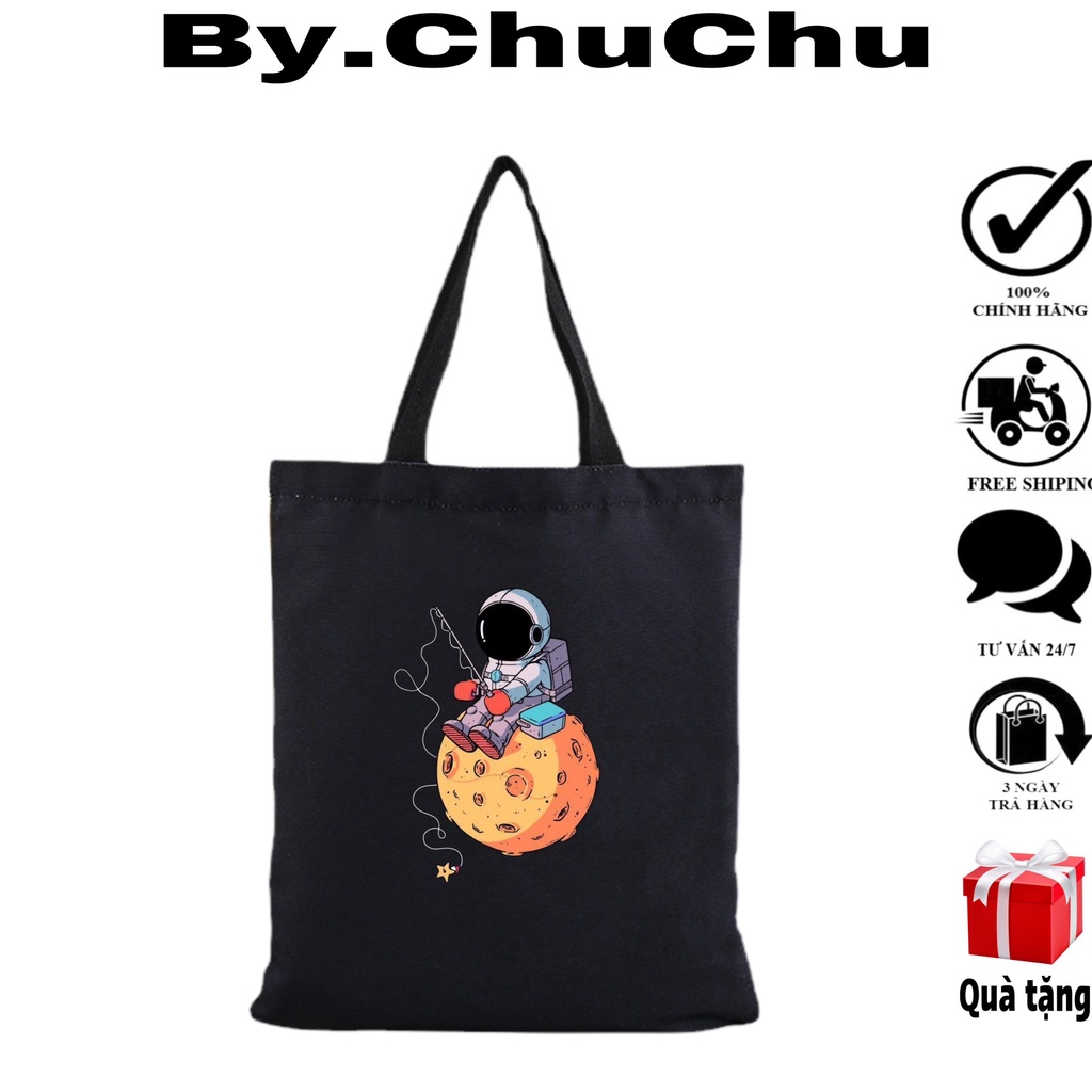 Túi Tote Vải Canvas Đi Học Phi Hành Gia Style Ulzzang Hàn Quốc  MTT0333