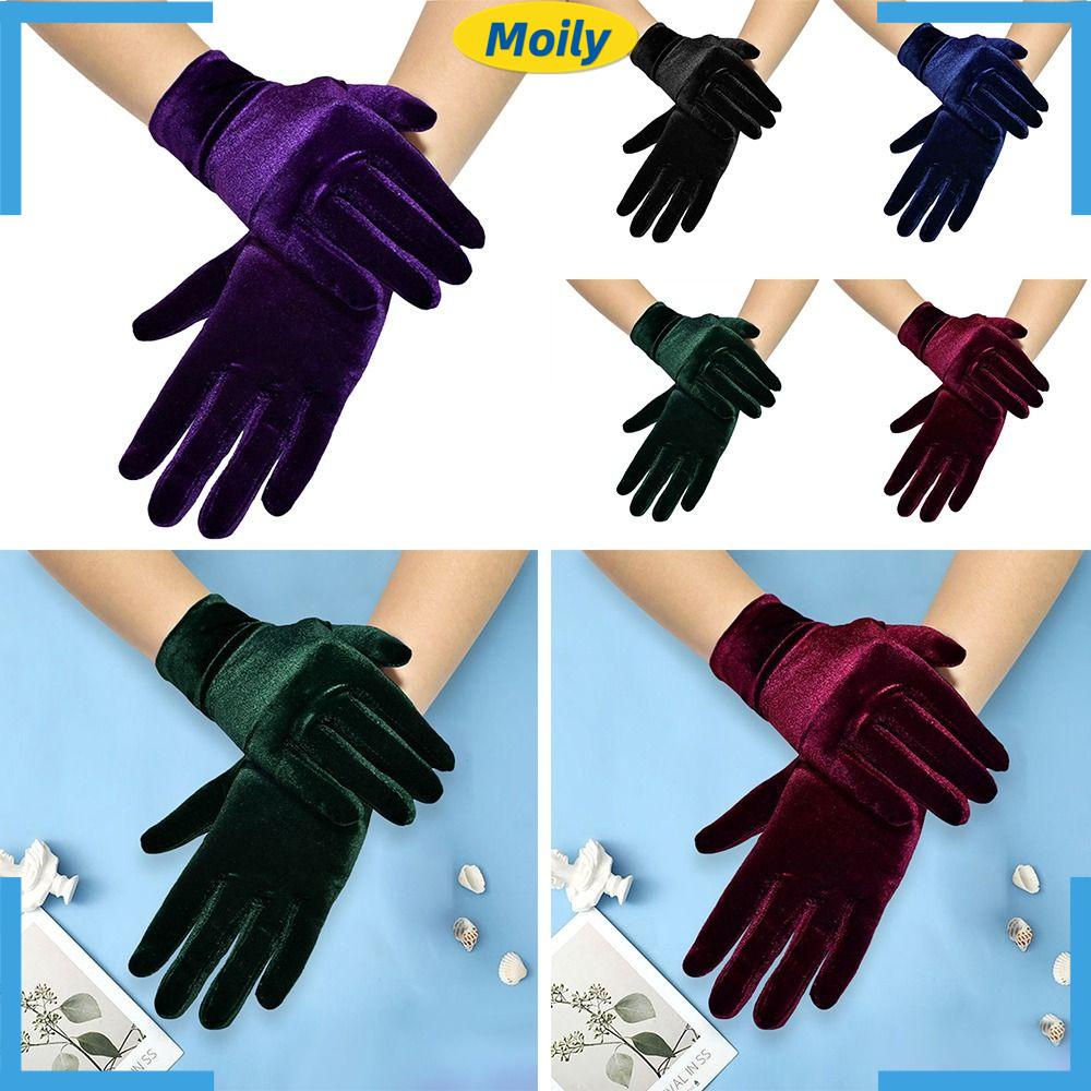 Găng Tay Nhung Dày Dặn Màu Sắc Đơn Giản Cho Nữ