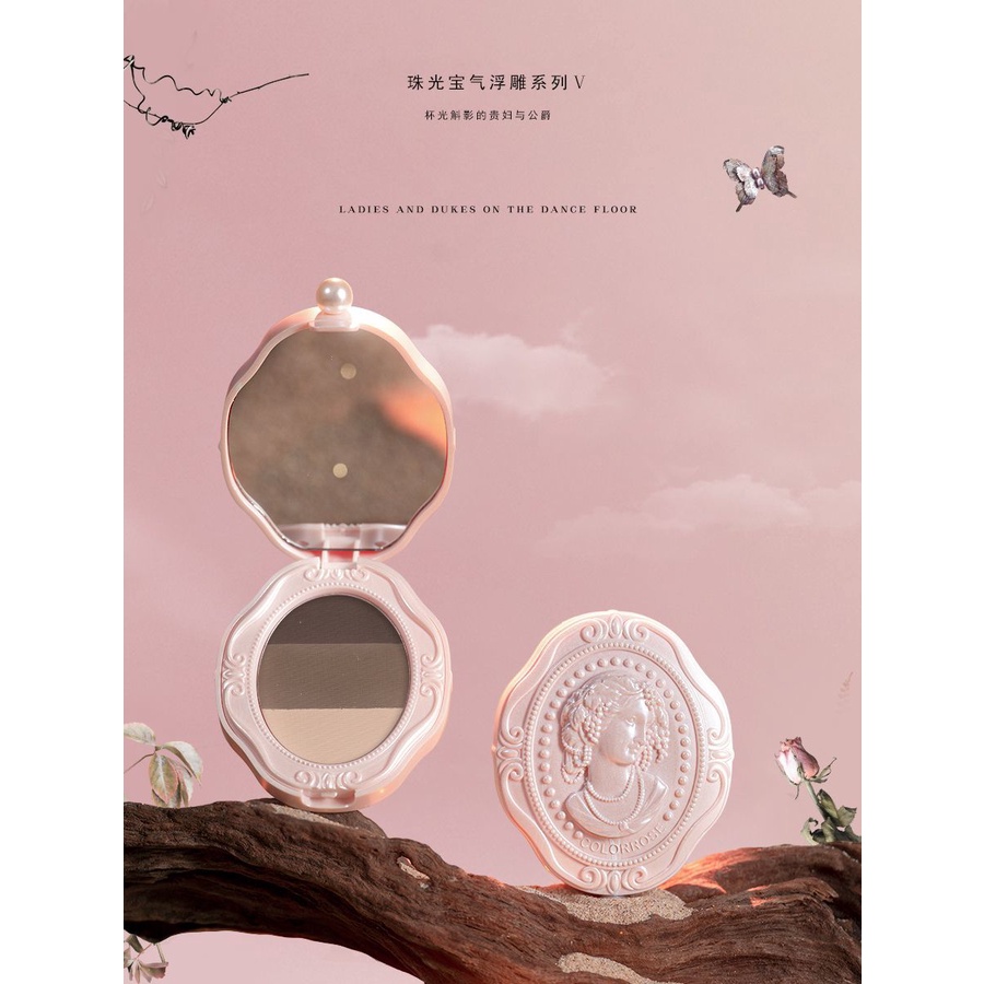 Colorrose Bảng Phấn Trang Điểm Lông Mày Ba Màu Sắc Tự Nhiên Lâu Trôi Chống Thấm Nước Không Bị Nhòe Tiện Lợi