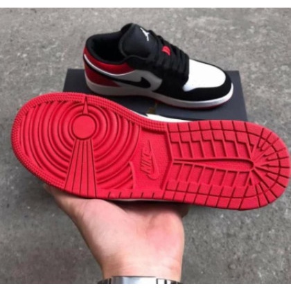 Giày Jodan Thấp Đỏ Đen , Giày Sneaker JD 1 Nam Nữ Full Box Bill G235 Gragas Sneaker