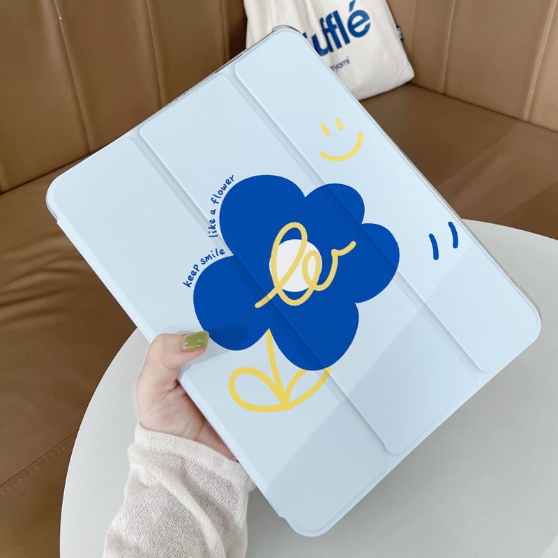 Bao Da Máy Tính Bảng Họa Tiết Hoa Có Ngăn Đựng Bút Cho iPad Air 4 7th / 8th 10.5 Air3 / iPad 9.7gen5-6 / Mini 6 / Pro11 2021