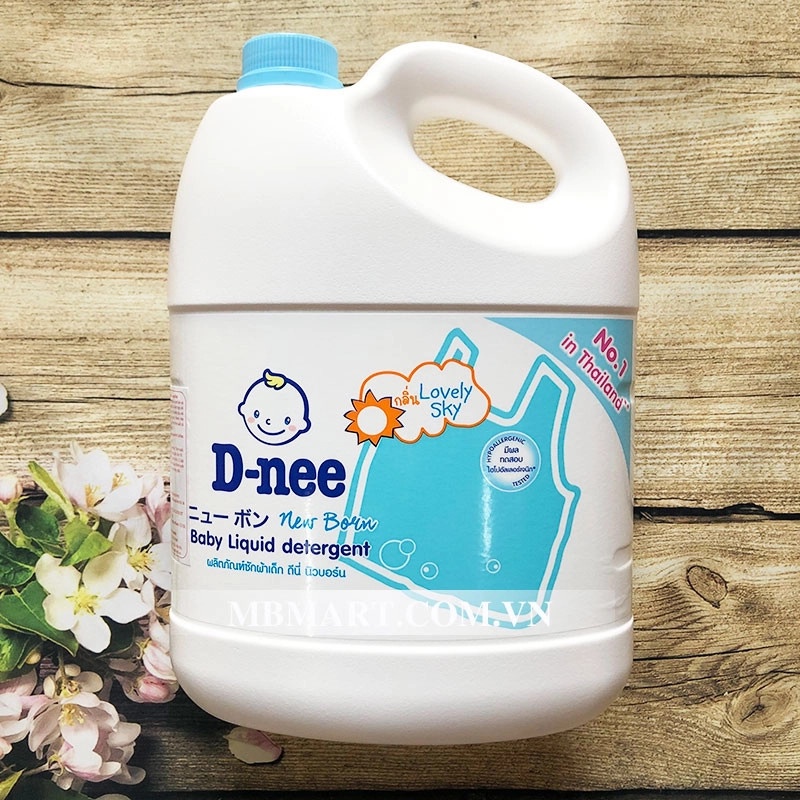 Nước giặt quần áo em bé Dnee 3000ml - Nước Giặt Xả Cho Trẻ Em an toàn, Chính hãng Công ty Đại Thịnh