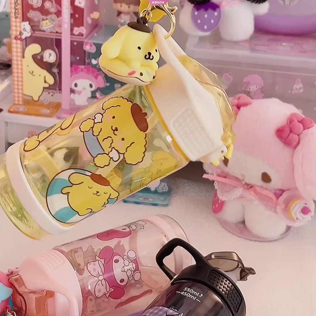 SANRIO Bình Nước 500ML In Họa Tiết Hoạt Hình Dễ Thương