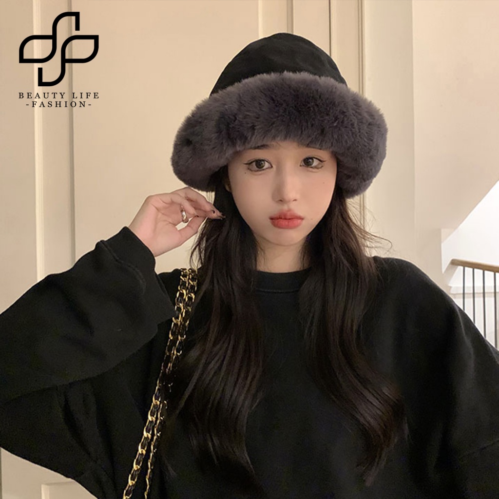 Beautylifefashion Nón Tai Bèo Siêu Mềm Không Có Xơ Vải Giữ Ấm Mùa Đông Với Viền Lông Giả Siêu Mềm Cho Nữ