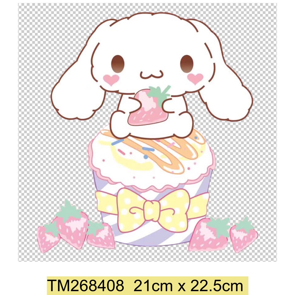 Cinnamoroll Miếng Dán Ủi Quần Áo / Túi Xách Bằng vinyl Họa Tiết Hoạt Hình Dễ Thương Có Thể Giặt Được