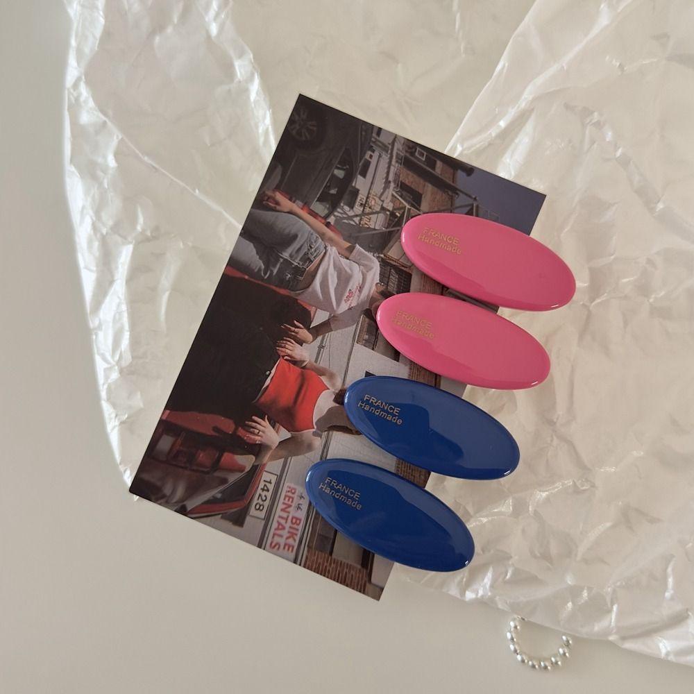 CABEZA Kẹp Tóc Hình Oval Màu Sắc Ngọt Ngào Phong Cách Retro Y2K