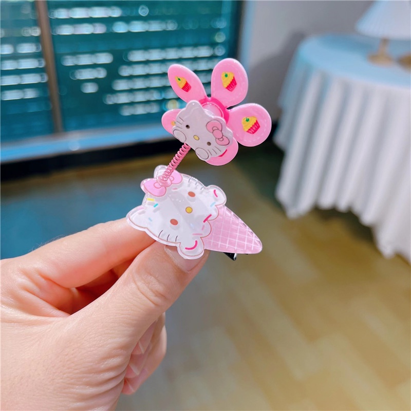 Sanrio Kẹp Tóc Hình Cối Xay Gió Nhỏ Hoạt Hình Thời Trang Cá Tính Cho Trẻ Em mymelody Cinnamon HelloKitty