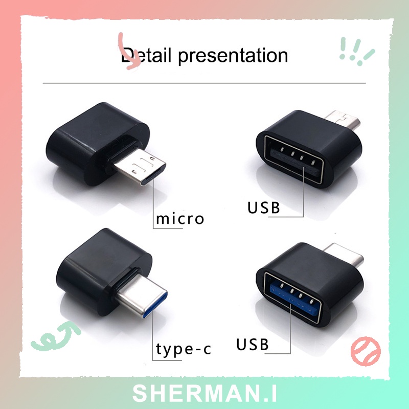 Đầu chuyển USB 2.0 ra Type C OTG để kết nối chuột bàn phím/tay cầm-SN