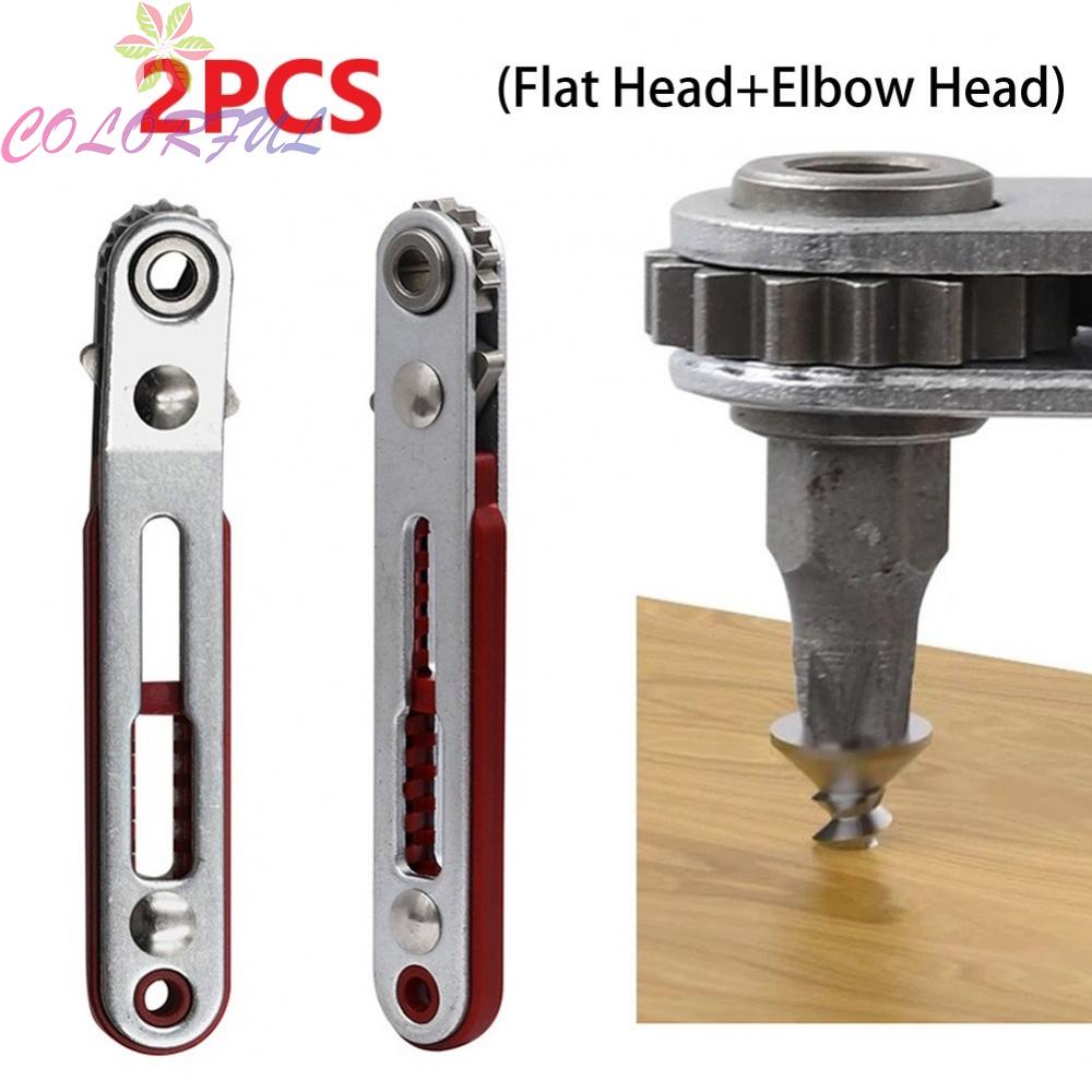 【COLORFUL】2pcs Mini-Ratchet Wrench Screwdriver Set 90-Degree Offset Screwdriver Handle