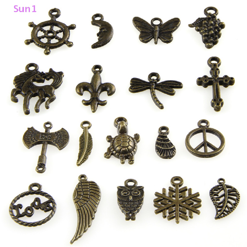 Sun1> Wholesale Retro Style 50pcs Bulk Lots Mix Cute Charm Pendants Jewelry DIY Hot well