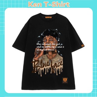 Áo thun form rộng nam nữ tay lỡ blue face, áo thun unisex ken t-shirt 1091