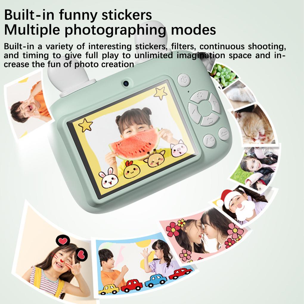 Máy Ảnh Kỹ Thuật Số Bằng Silicon Họa Tiết Hoạt Hình Kèm Dây Đeo Độ Nét Cao Làm Quà Tặng Cho Bé