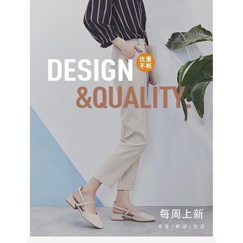 2023 giày cao gót quai mảnh sandal quai mảnh đế bệt giày cao gót trắng 5p giày cao gót trắng cô dâu giày cao gót trắng đế vuông Giày Sandal Một Mảnh Gót Dày Phong Cách Mới Mùa Hè Cho Nữ