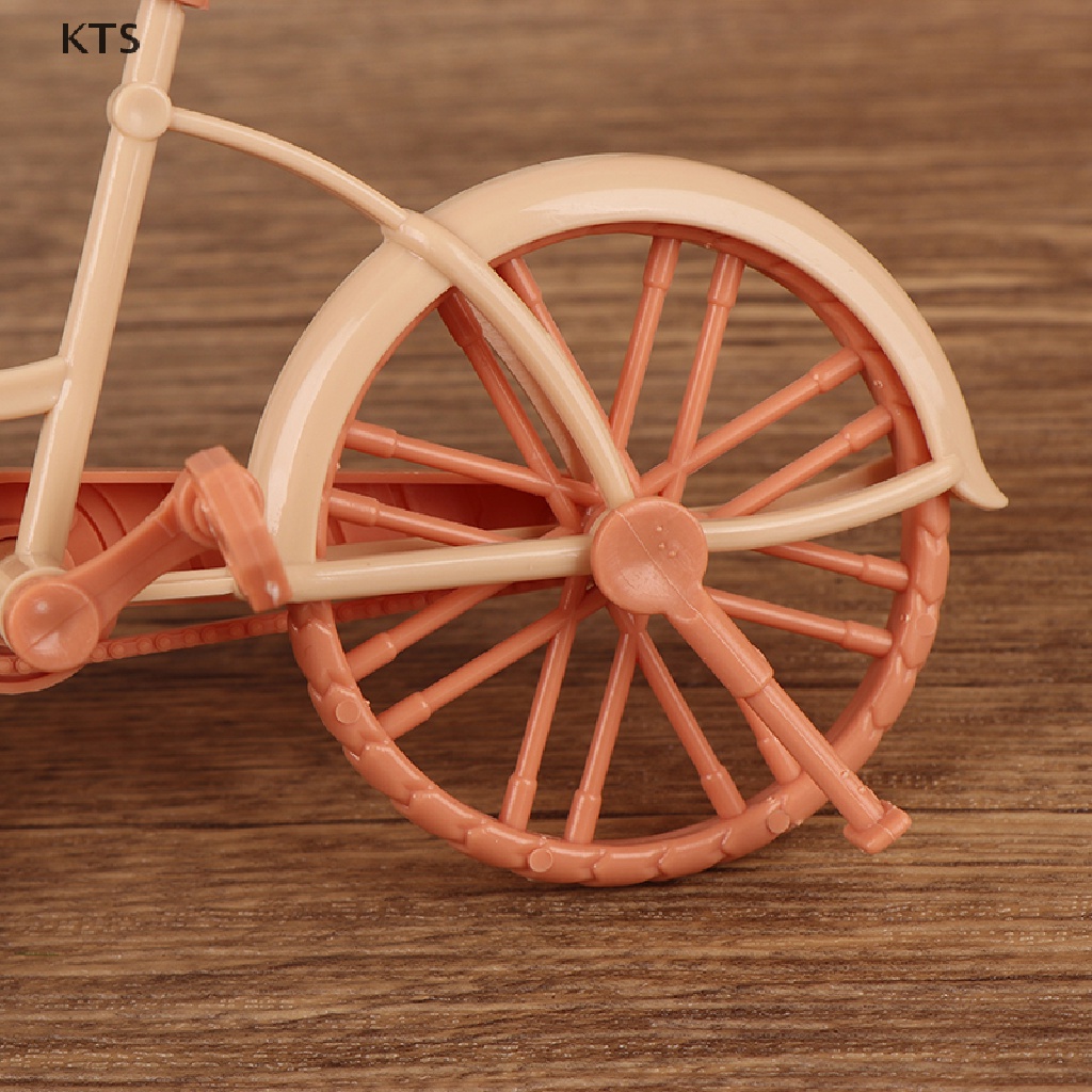 KTS 1Pcs 1:12 Dollhouse Miniature Bicycle Scene Model DIY Doll Decor Accessories KT