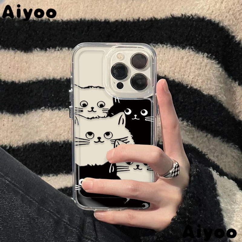 ✅Ốp Điện Thoại Mềm Hình Mèo Phong Cách Mới Đơn Giản Cho iPhone14promax 13 / 12 / 11 xr 7 / 8Plus KR4B