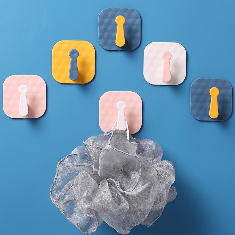 Móc Treo Đồ Dán Tường Không Để Lại Dấu Vết Màu Sắc Tương Phản Dành Cho Nhà Bếp Phòng Tắm