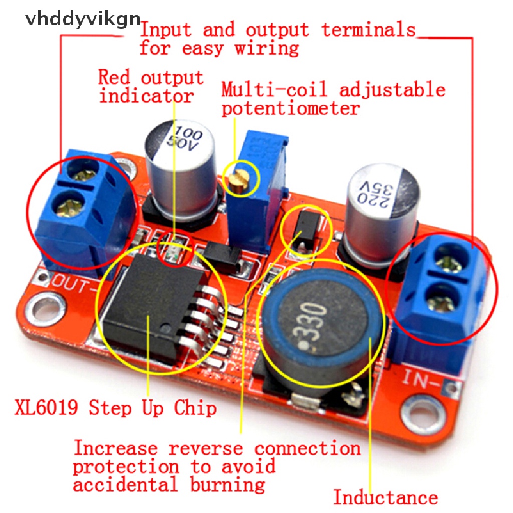 Mô Đun Tăng Áp VHDD 5A DC-DC Từ 3.3V-35V Sang 5V 6V 9V 12V 24V Vn VN VN