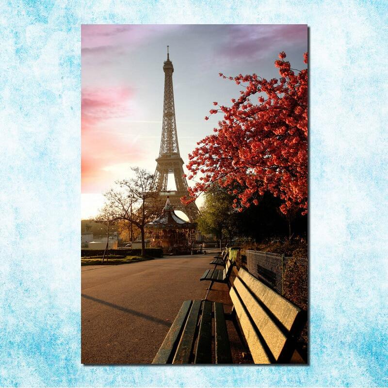 Màn Vải Dập Nổi Hình Tháp Eiffel Thành Phố London Kích Thước 1X inch Trang Trí Nội Thất Phòng 1