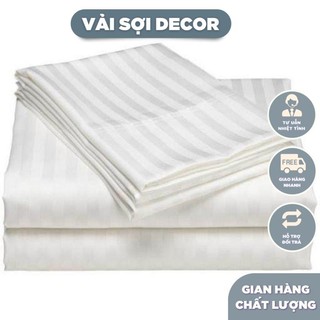 Vải kẻ trắng 3cm khổ 2,4m (8m x 2,4m)