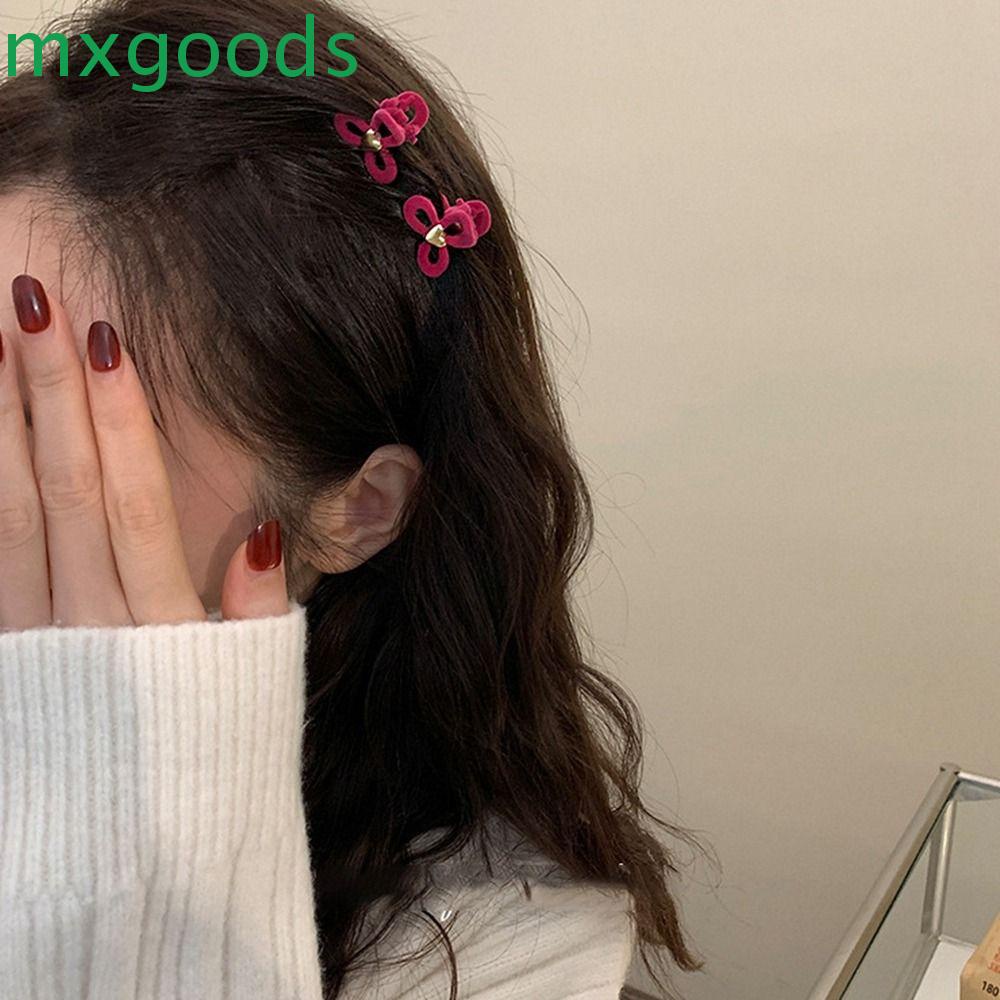 Kẹp Tóc Càng Cua Mini Hình Trái Tim Dễ Thương Bằng Vải Nhung Phong Cách Retro Dành Cho Bạn Nữ