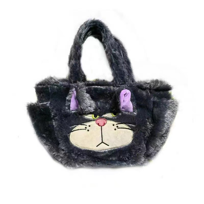 TENDER AFTERNOONS Túi Xách Đeo Vai Cỡ Lớn Bằng Vải Bông Hình Mèo Hề Dễ Thương Phong Cách Nhật Bản Cho Nữ