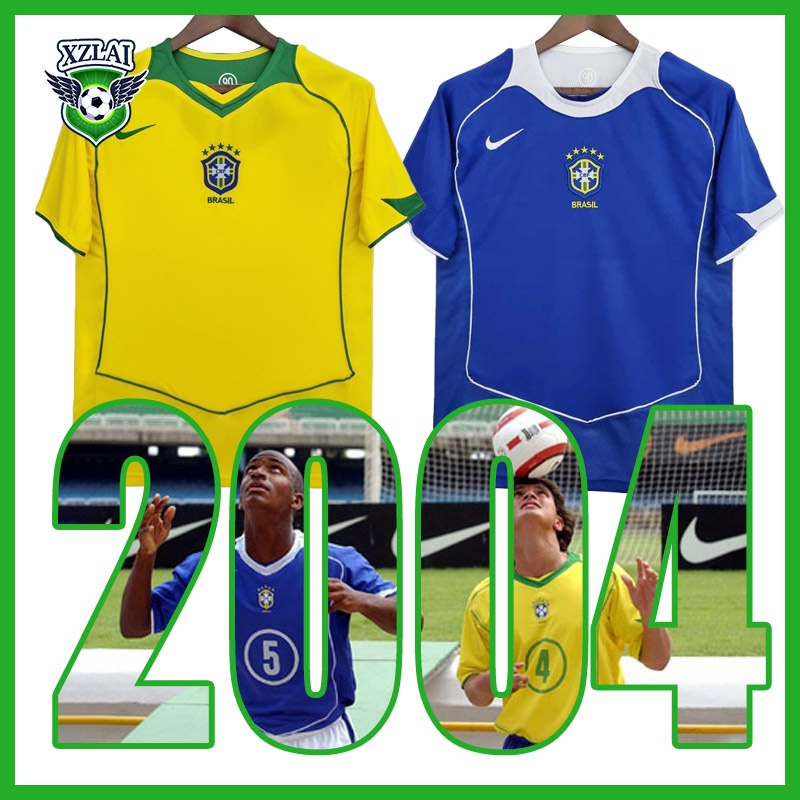 Áo Bóng Đá Đội Tuyển Brazil 2004 Phong Cách Retro