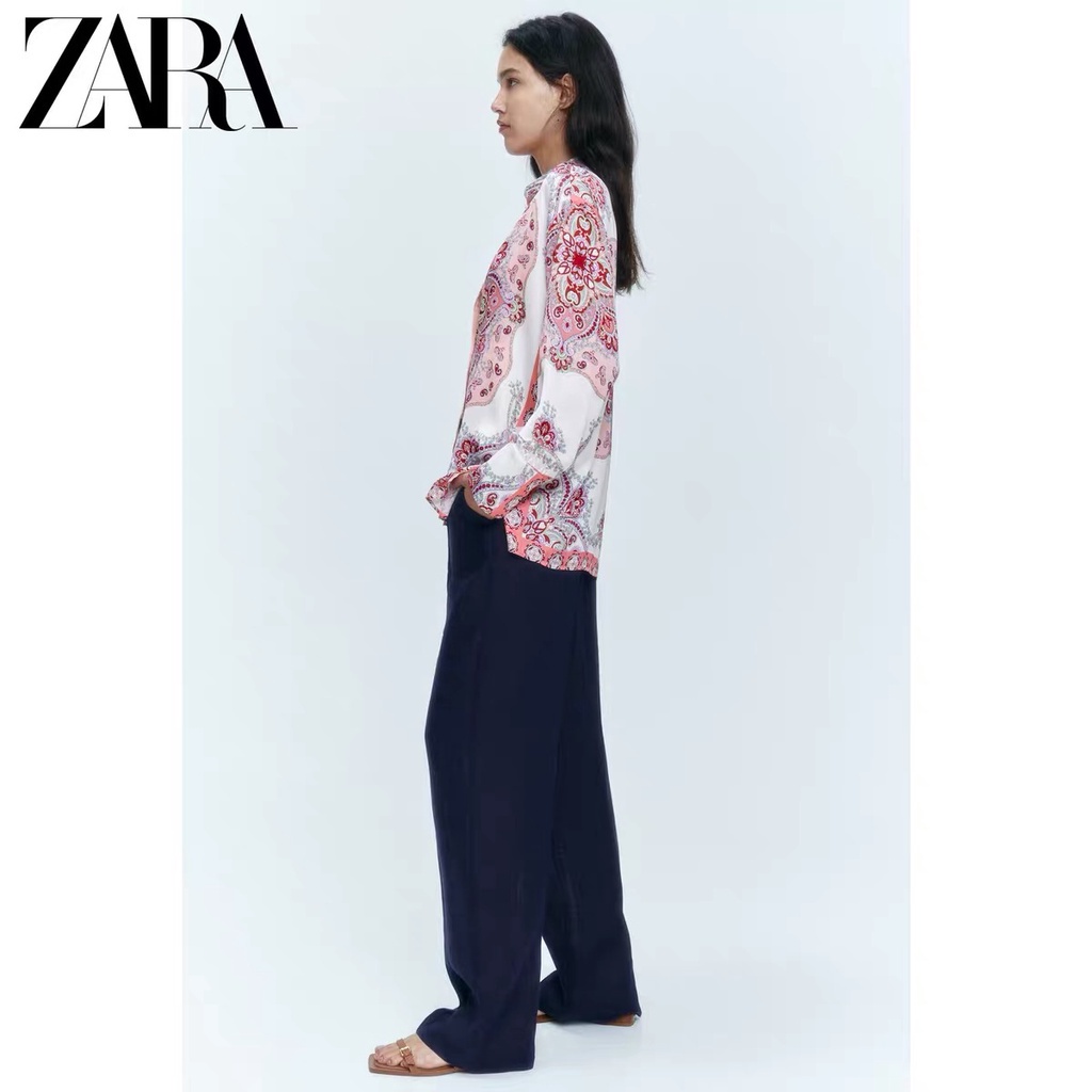 Áo Sơ Mi Hiệu ZARA In Họa Tiết Cá Tính Cho Nữ