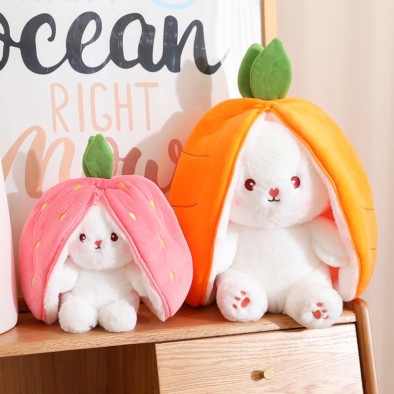 Thỏ Nhồi Bông 18 / 25cm Mềm Mại Dễ Thương Cho Bé Gái