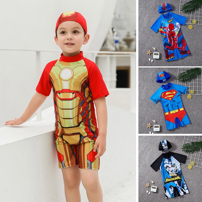 Bộ đồ bơi liền thân IQ ANGEL kiểu dáng hoạt hình người nhện dễ thương cho bé