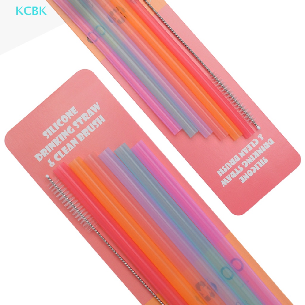 Bộ 6 Ống Hút Silicon Trong Suốt Tái Sử Dụng Tiện Lợi