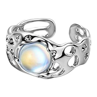 Nhẫn Mạ Vàng / Bạc 2K Đính Đá Opal Độc Đáo Phong Cách Boho