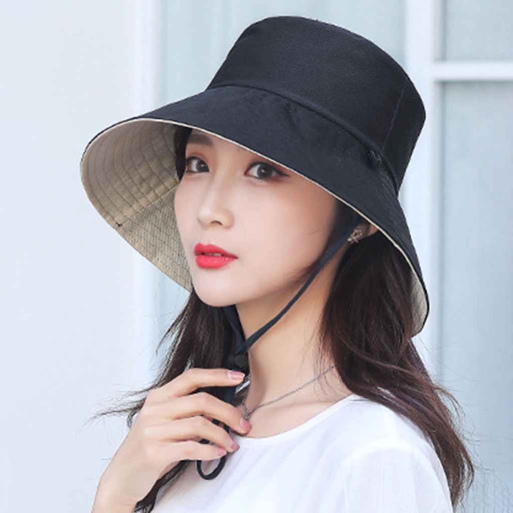 Nón Vành Tròn Màu Trơn Chống Tia UV Thời Trang Mùa Hè Cho Nữ
