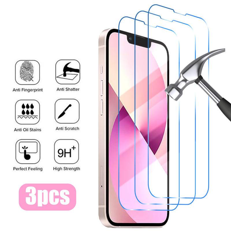Set 3 Kính Cường Lực Bảo Vệ Màn Hình Cho iPhone 14 13 12 11 Pro MAX Plus X XS MAX XR 7 8 6 6S Plus SE 2022 2020 14Plus 13Mini 12Mini