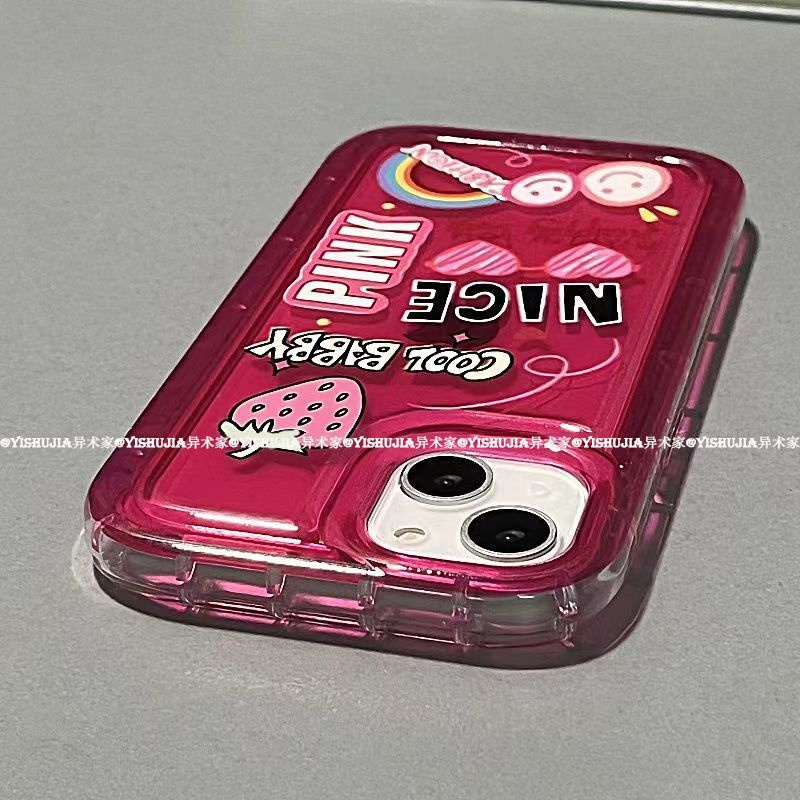 ✅Ốp Điện Thoại Mềm Họa Tiết Trái Dâu / Chữ Tiếng Anh / Cầu Vồng Kiểu Đơn Giản Cho iPhone 13 14Pro max 12Pro 11In 6