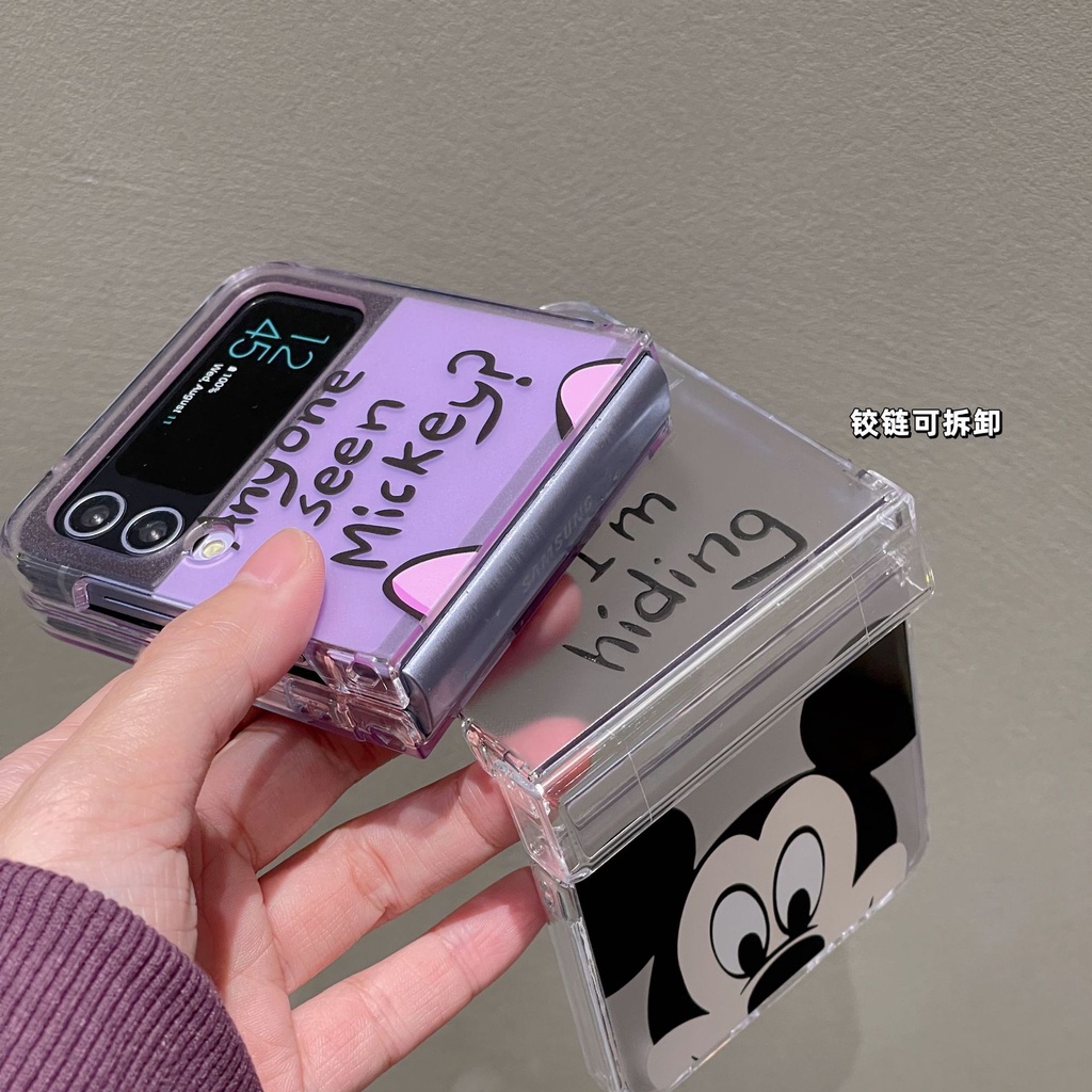 Ốp Điện Thoại PC Cứng Hoạt Hình Mickey Cho Samsung Galaxy Z Flip 3 Z Flip 4 W23 ZFlip3 ZFlip4