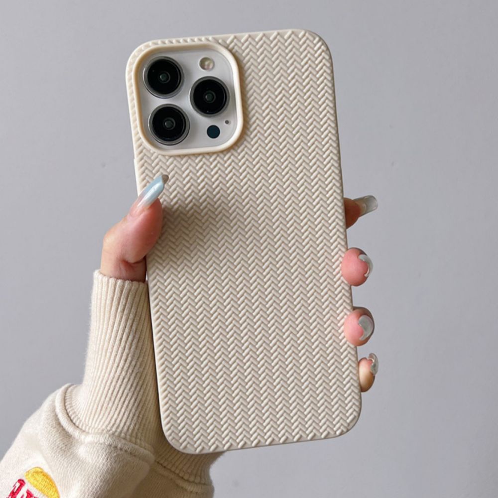 Ốp Điện Thoại TPU Mềm Họa Tiết Đan Len Màu Trơn Chống Trượt Cho IPhone 11 12 13 14 Pro Max 14 Plus X XR 7 8 Plus SE