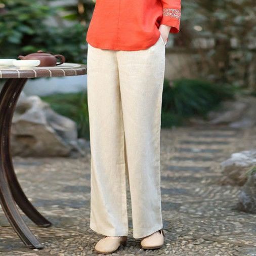 Áo Cotton Lanh Dáng Rộng Thoáng Khí Cài Khóa Đĩa Đơn Giản Cổ Điển