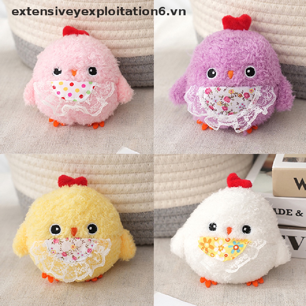 Móc Khóa Hình Gà Nhồi Bông Mini 10cm Dễ Thương