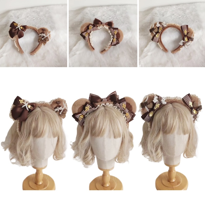 Flgo Băng Đô Tai Thỏ Xếp Ly Phối Ren Dành Cho Nữ Dự Tiệc Lễ Hội