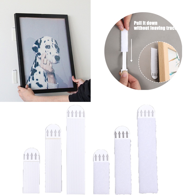 Bộ 4 Cặp Giá Đỡ Khung Ảnh Co Giãn Không Đường May Tháo Rời Được / Miếng Dán Sắp Xếp Gọn Gàng / Khóa Ma Thuật Đa Năng Không Cần Keo