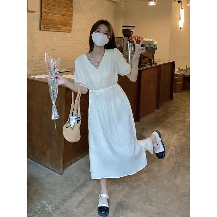 Đầm SUXI tay ngắn phong cách Hàn Quốc thời trang mùa hè cho nữ